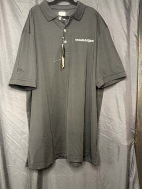 Callaway Opti-Dri Men's XL Black Textured Golf Polo Shirt BrandSafway Logo